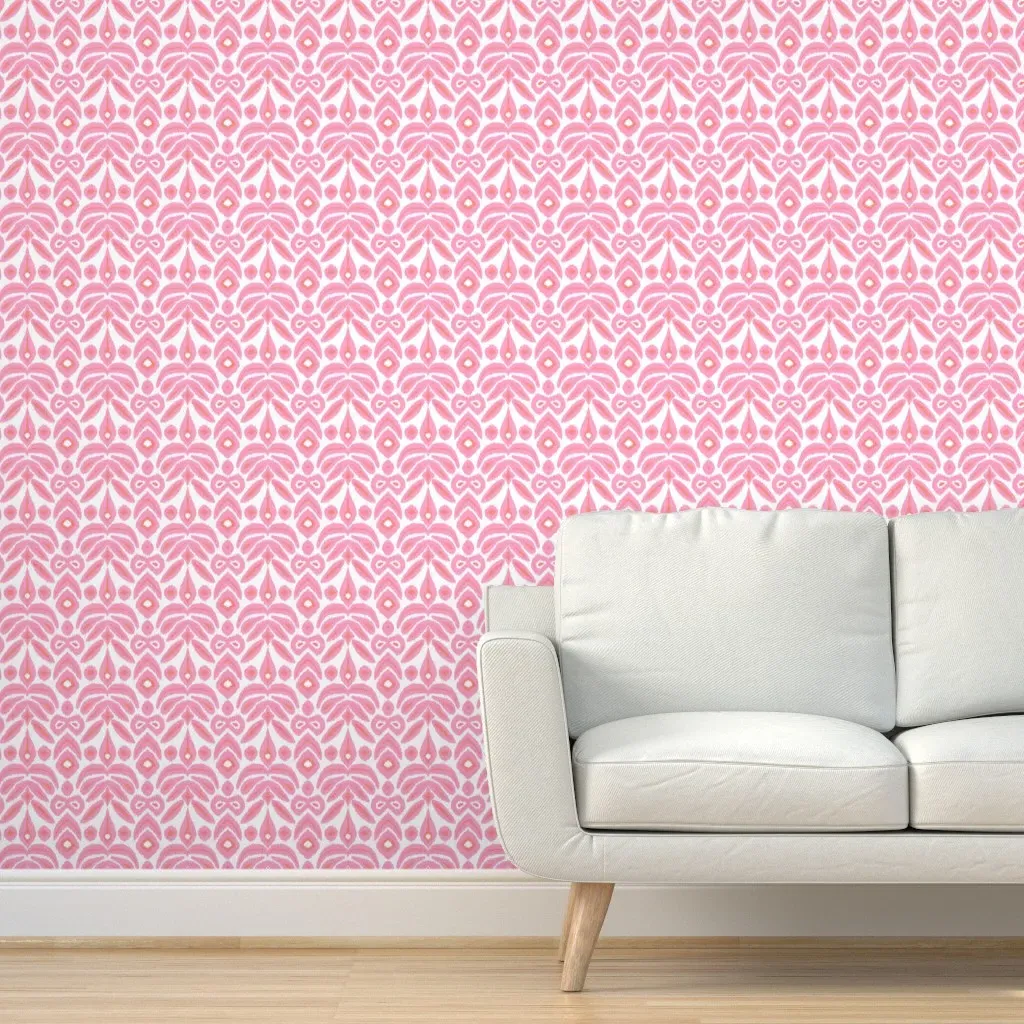 Bloom Ikat Peel and Stick Wallpaper - Pink, Orange product