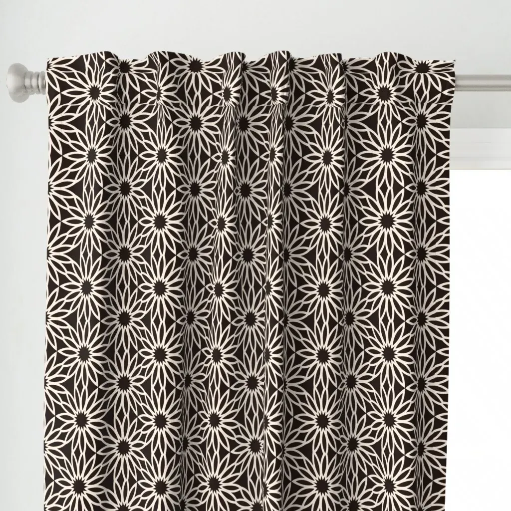 Bloom Repeating Sunburst Curtain Panel - Off-White alternate view
