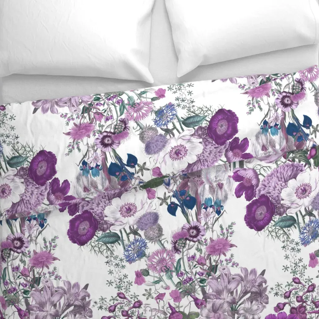 Bloomin' Lovely Twilight On Duvet Cover - Purple alternate view