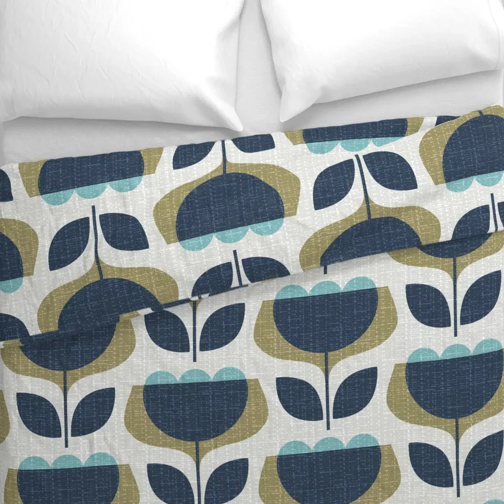 Blooming Duvet Cover - Navy Blue alternate view