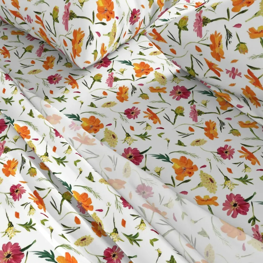 Blooming Summertime Queen Sheet Set - Orange alternate view
