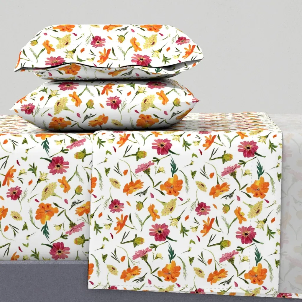 Blooming Summertime Queen Sheet Set - Orange product