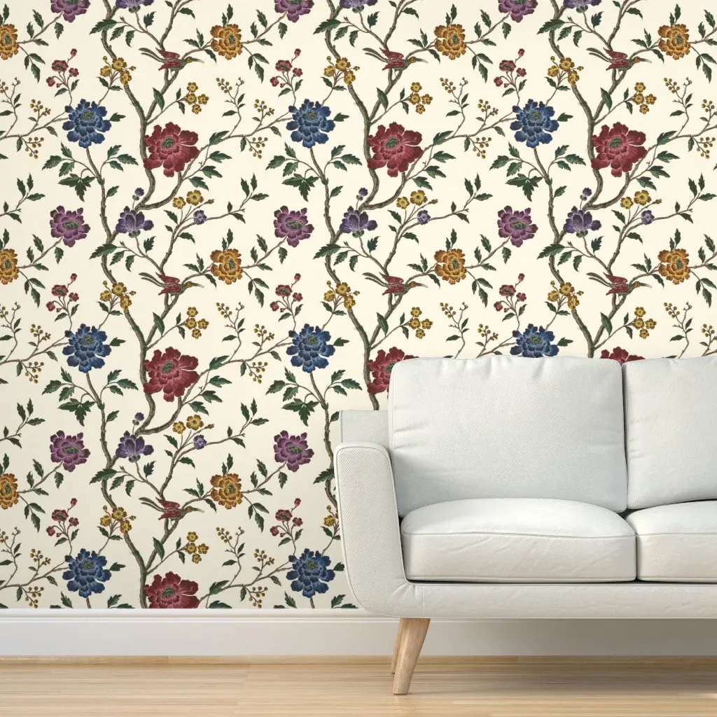 Bloomsbury Cosmic Latte Peel and Stick Wallpaper - Burgundy product