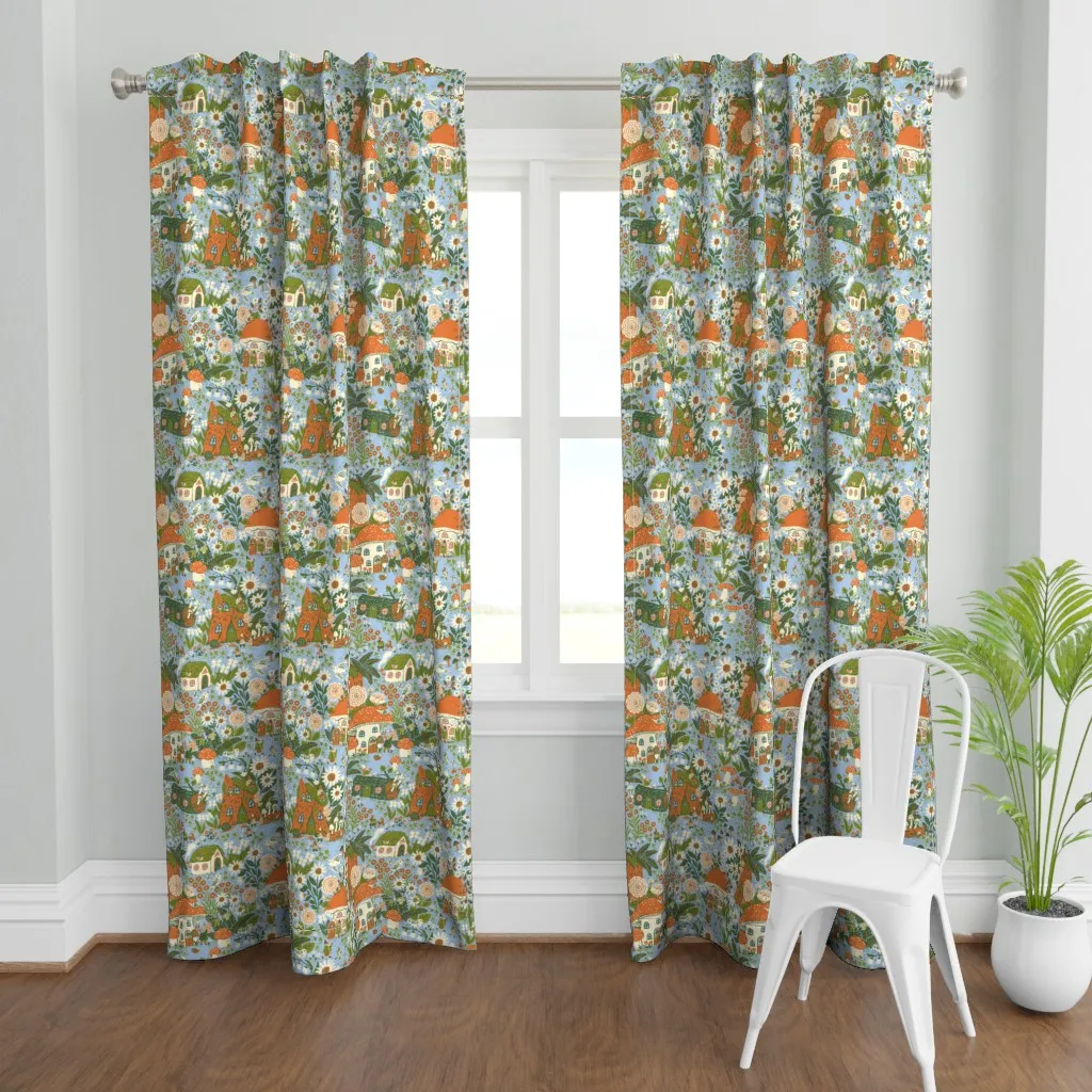 Blossom Gnome Village Curtain Panel - Orange product