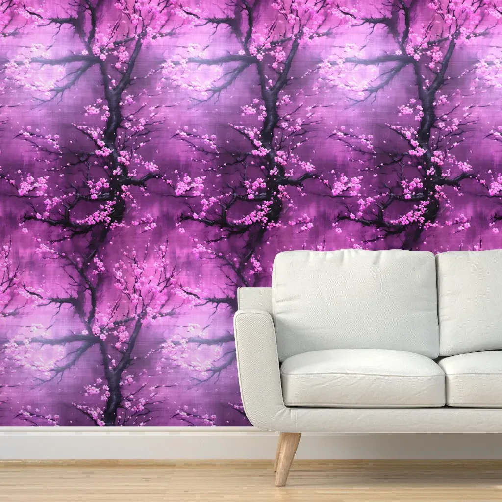 Blossom4 Peel and Stick Wallpaper - Pink product