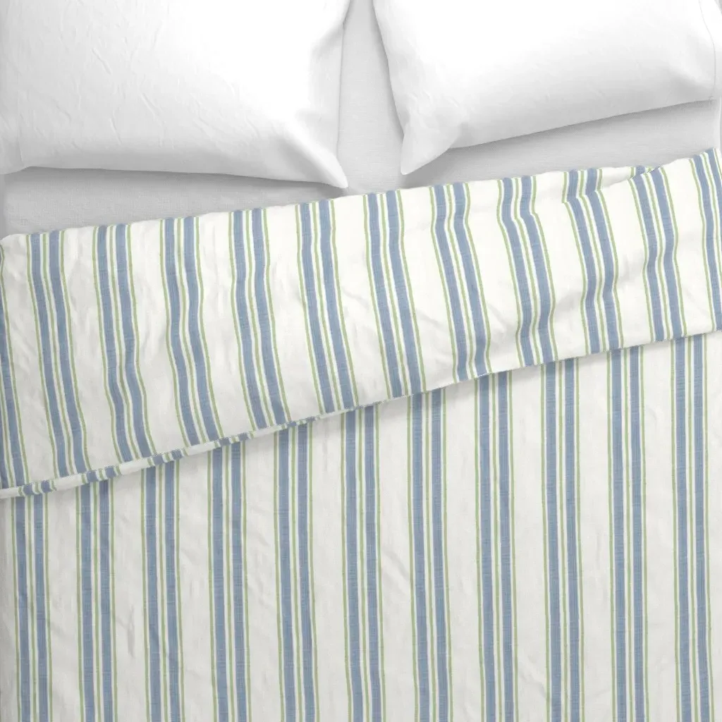 Blue And Green Anderson Stripe Duvet Cover - Light Blue alternate view