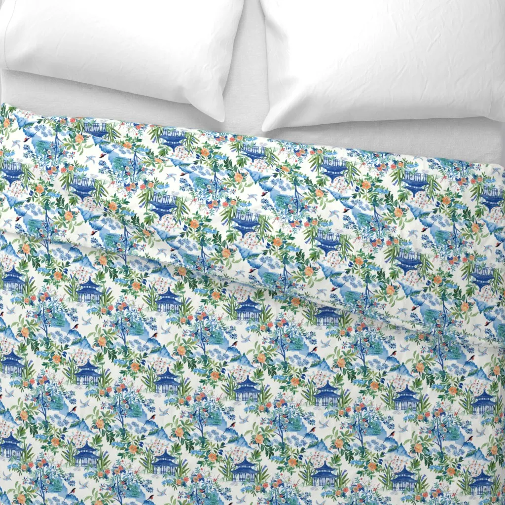 Blue and Green Summer Duvet Cover - Blue alternate view