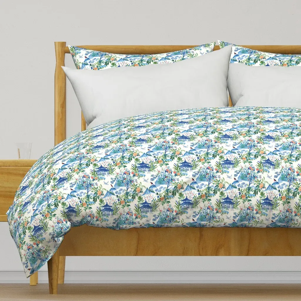Blue and Green Summer Duvet Cover - Blue product