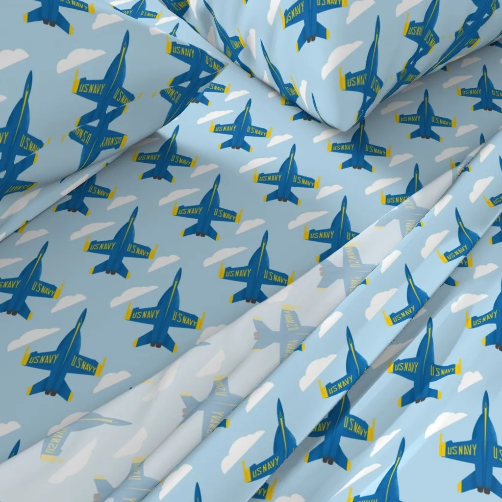 Blue Angels Twin Sheet Set - Blue alternate view