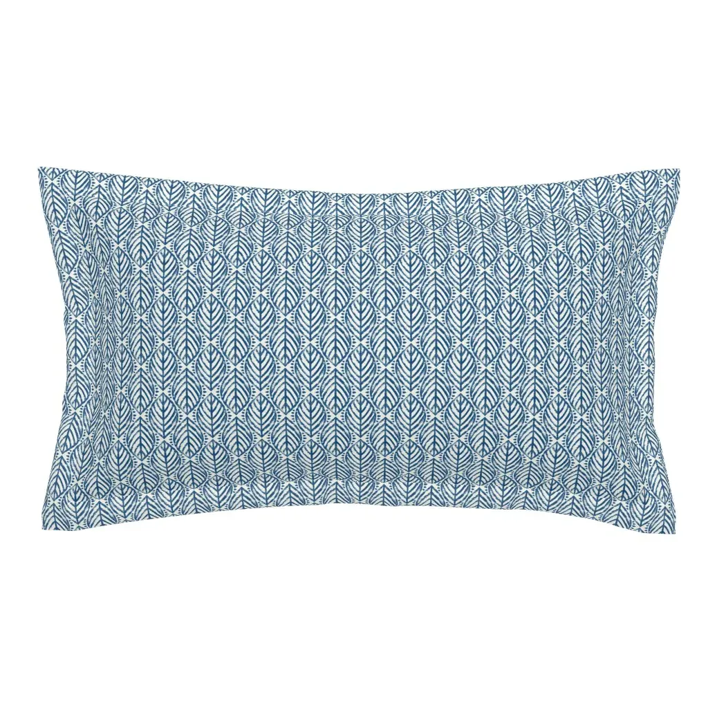 Blue Citrus Leaves King Size Pillow Sham - Indigo product