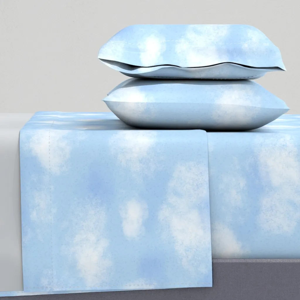 Blue Cloudy Sky Twin Sheet Set - Light Blue product
