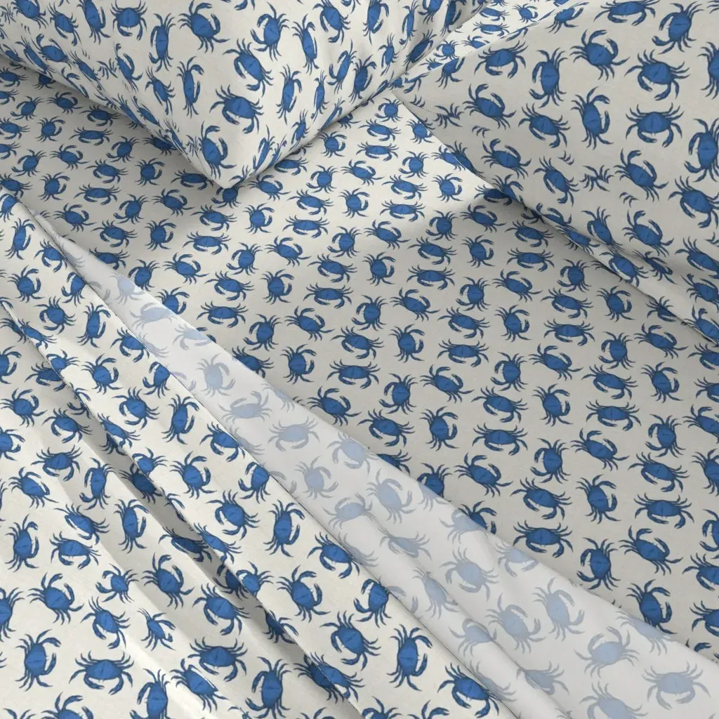 Blue Crab 1/3 Scale Queen Sheet Set - Blue alternate view
