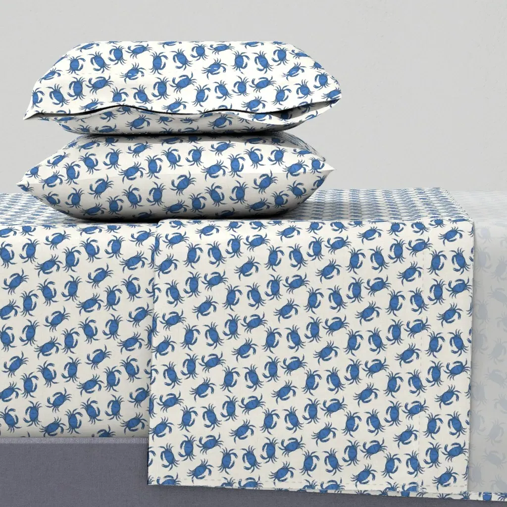 Blue Crab 1/3 Scale Queen Sheet Set - Blue product