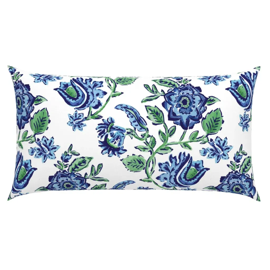 Blue Floral King Pillow Sham - Indigo Blue product
