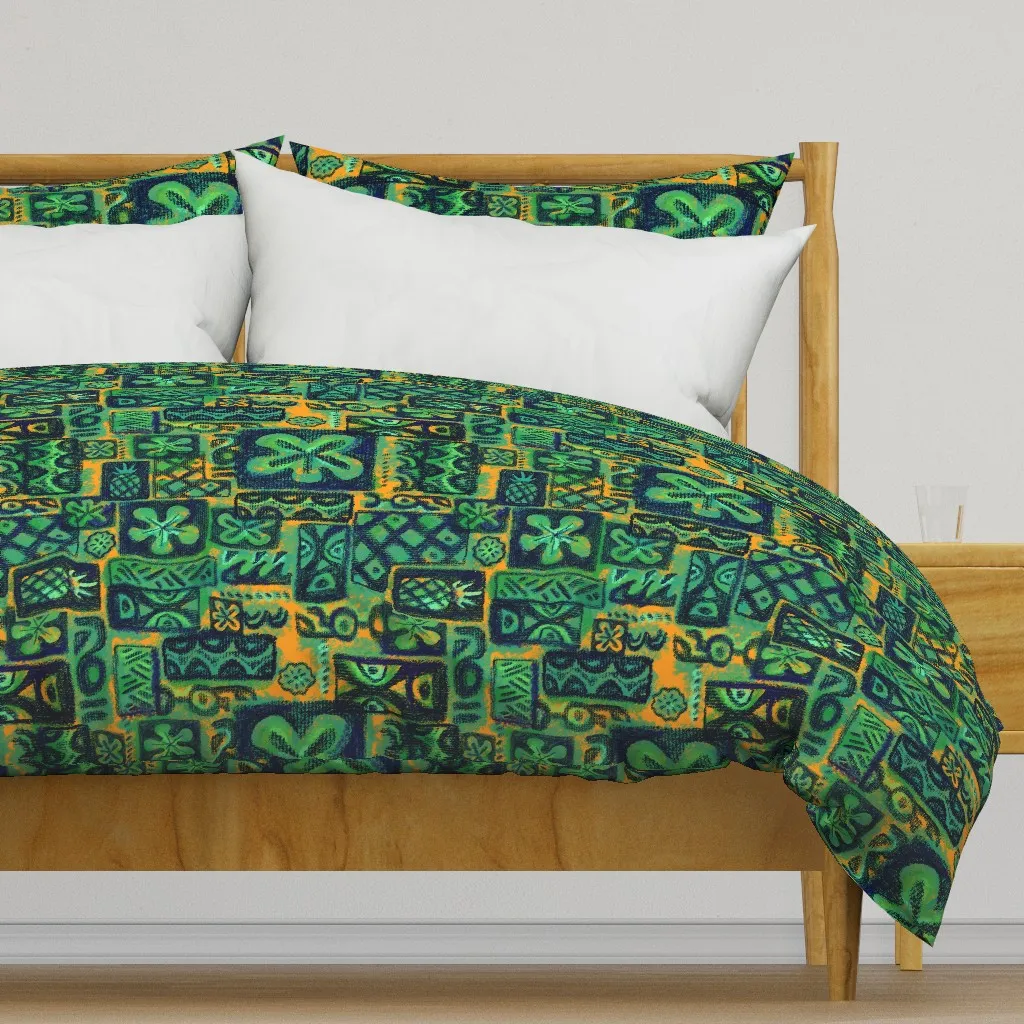 Blue Flower Duvet Cover - Teal product