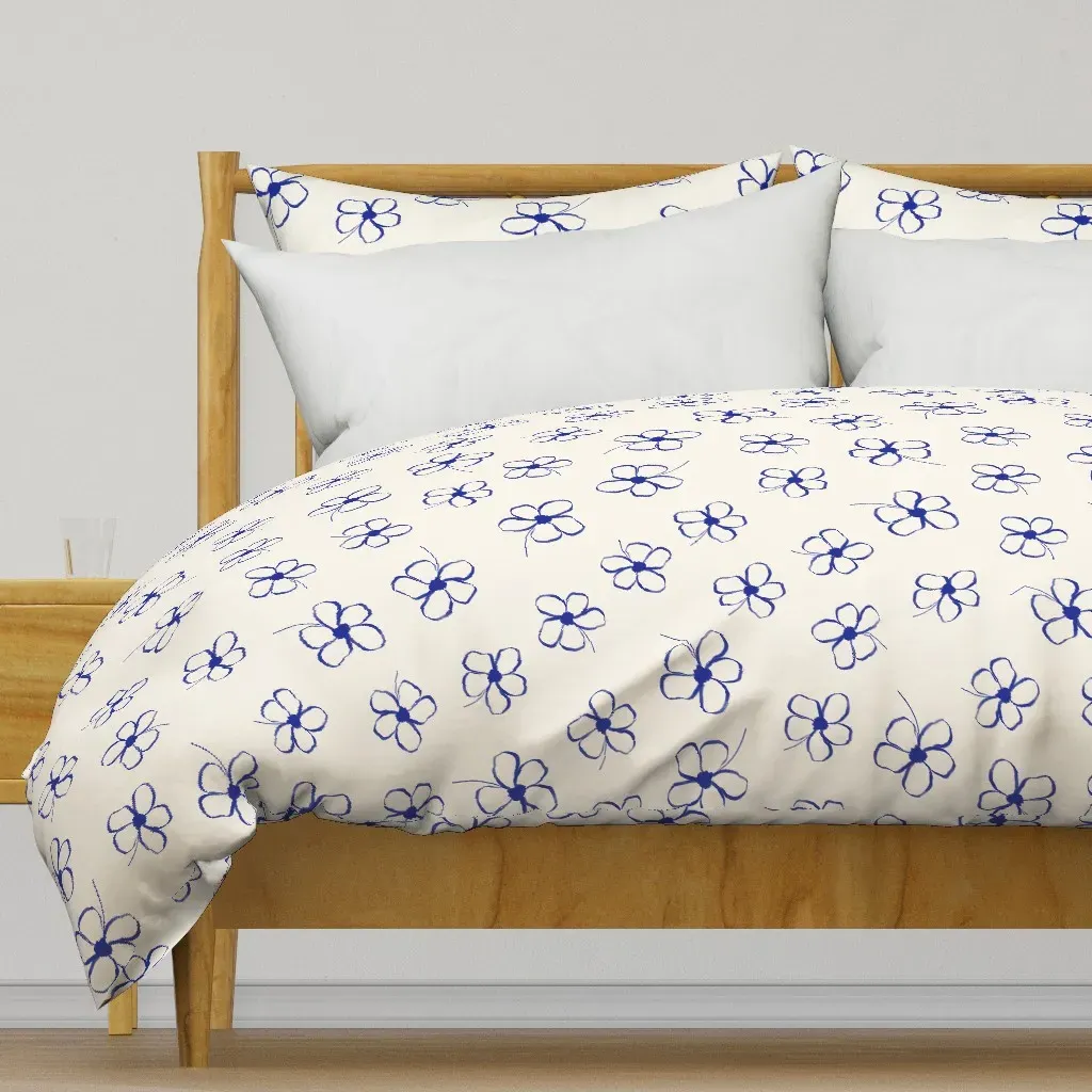 Blue Flowers Duvet Cover - Dark Blue product