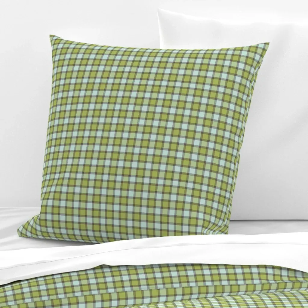 Blue Green Checks Euro Pillow Sham - Olive Green product