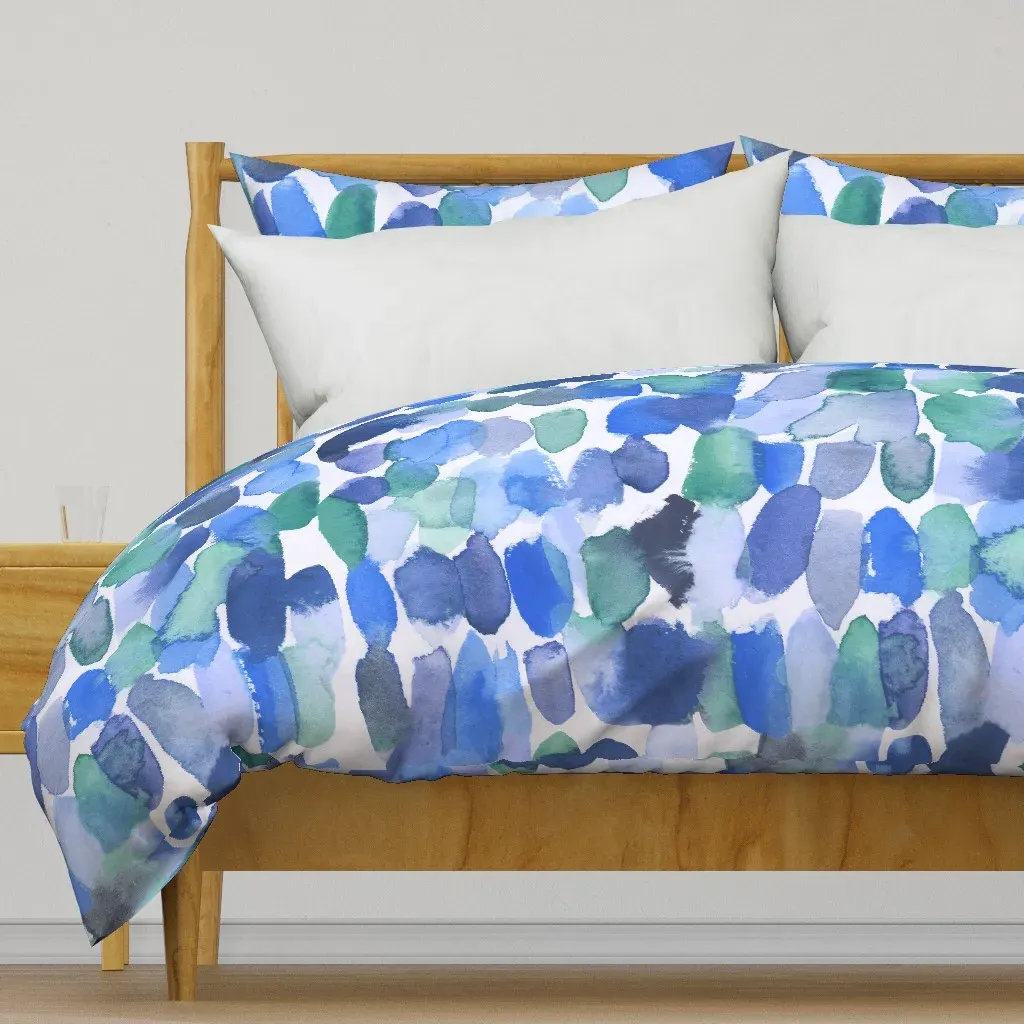 Blue Green Seaside Abstract Duvet Cover - Blue product