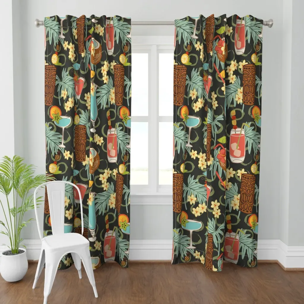 Blue Hawaii Curtain Panel - Teal product