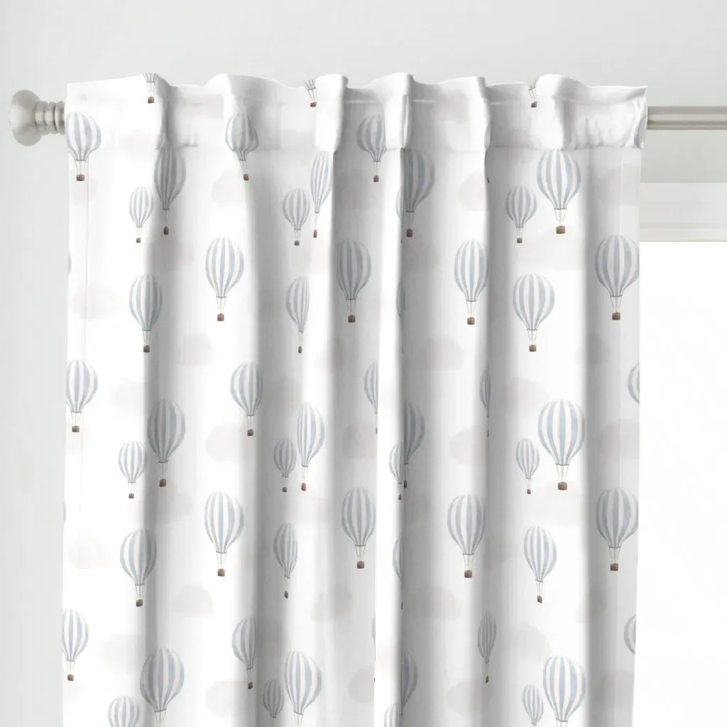 Blue Hot Air Balloons Curtain Panel - Light Blue alternate view
