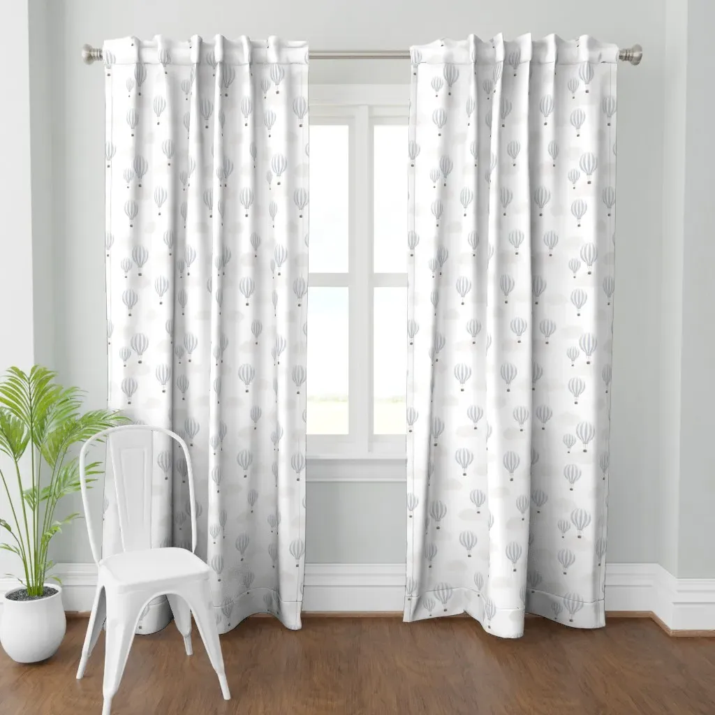 Blue Hot Air Balloons Curtain Panel - Light Blue product