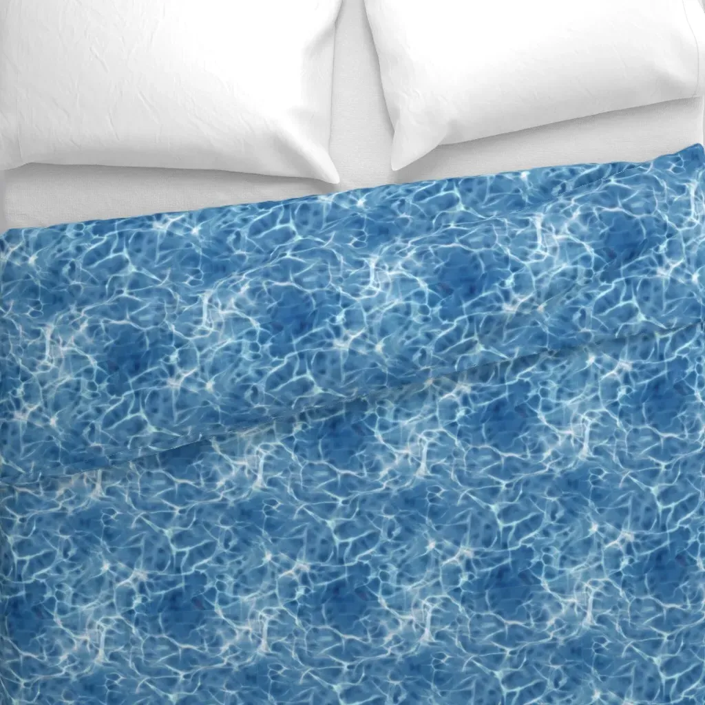 Blue Larimar Repeating Pattern Duvet Cover - Blue alternate view