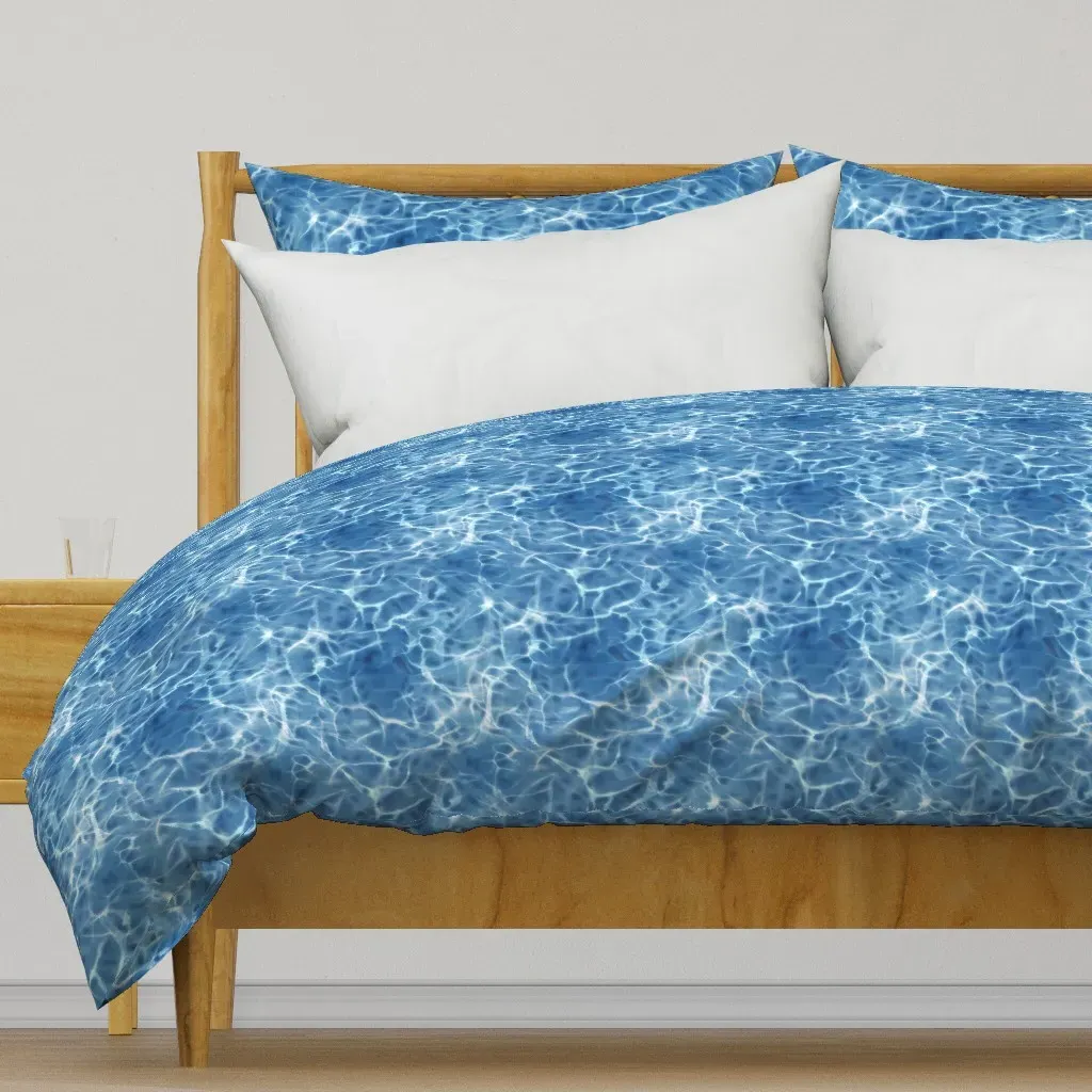 Blue Larimar Repeating Pattern Duvet Cover - Blue product