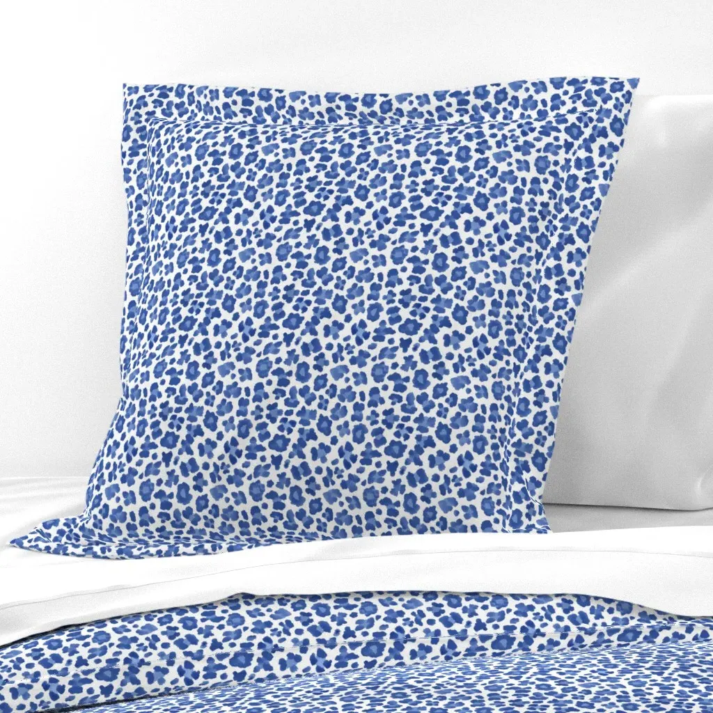 Blue Leopard Print Euro Pillow Sham product