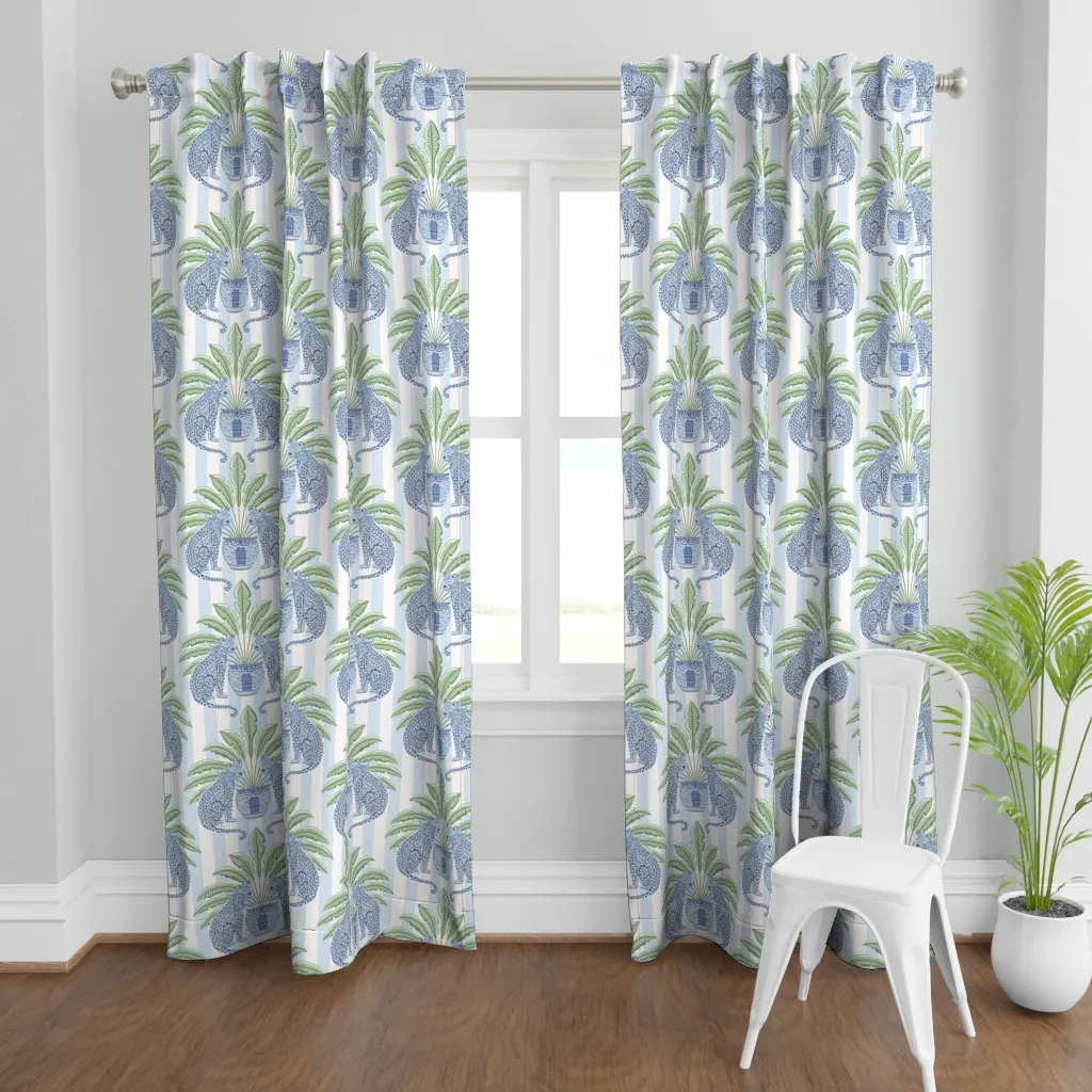Blue Leopard with Ginger Curtain Panel product