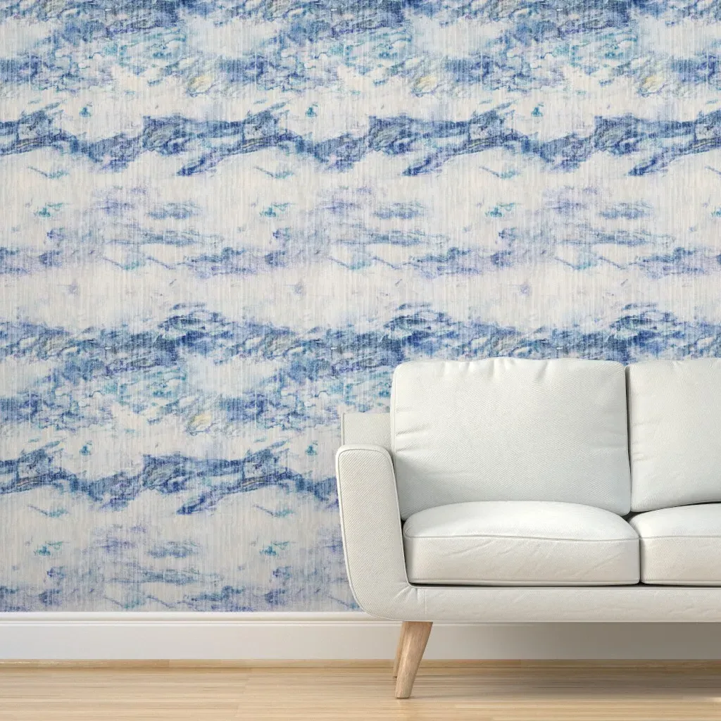 Blue Mountain Grasscloth Peel and Stick Wallpaper - Blue product