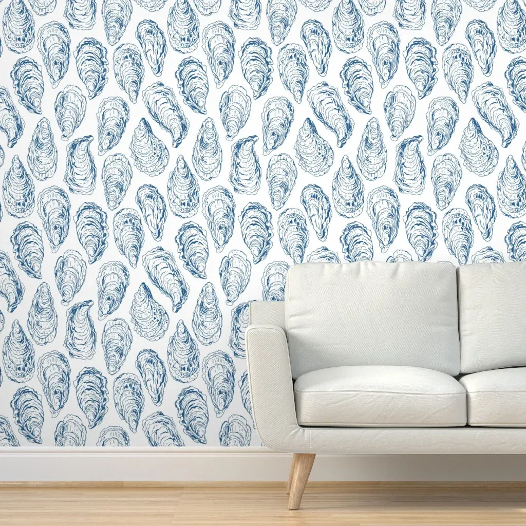 Blue Oysters Peel and Stick Wallpaper - Blue product
