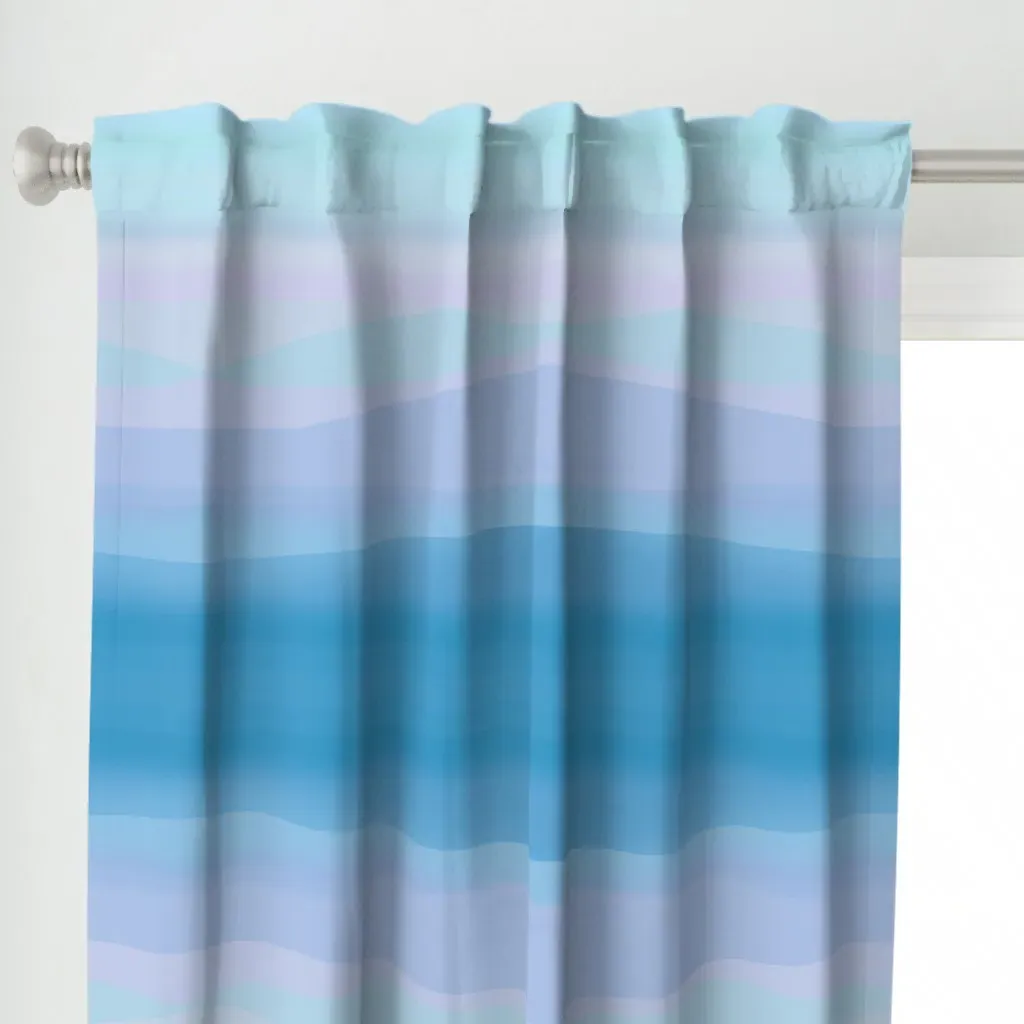 Blue Pastel Ombre Curtain Panel - Aqua alternate view
