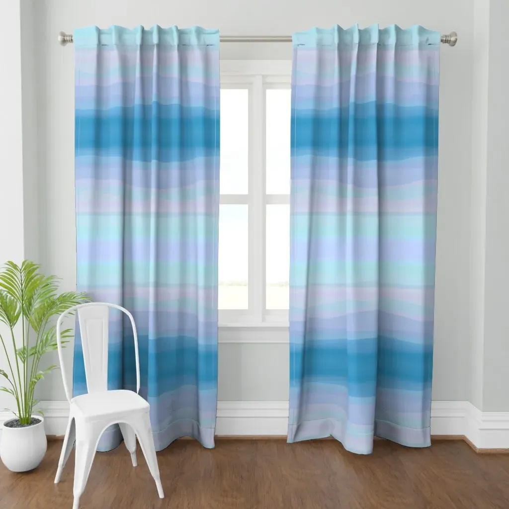 Blue Pastel Ombre Curtain Panel - Aqua product