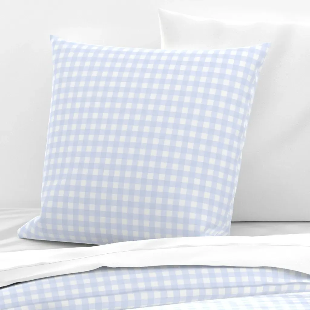 Blue Plaid Gingham Euro Pillow Sham - Baby Blue product
