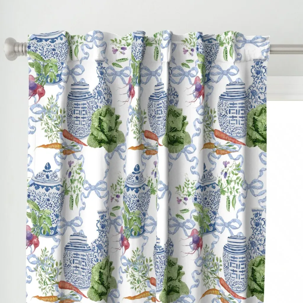 Blue Ribbon Curtain Panel - Blue alternate view