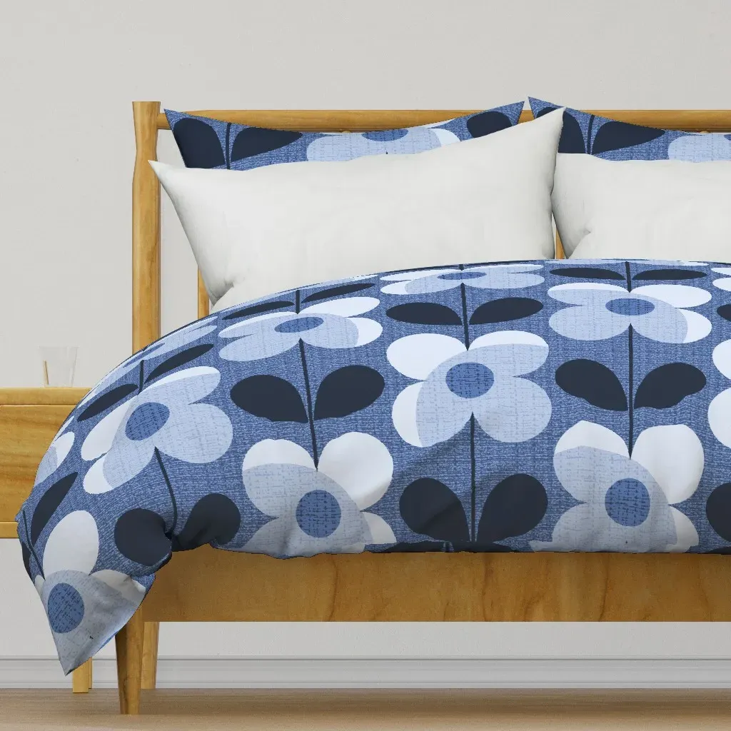 Blue Shadow Blooms Jumbo Duvet Cover - Light Blue product
