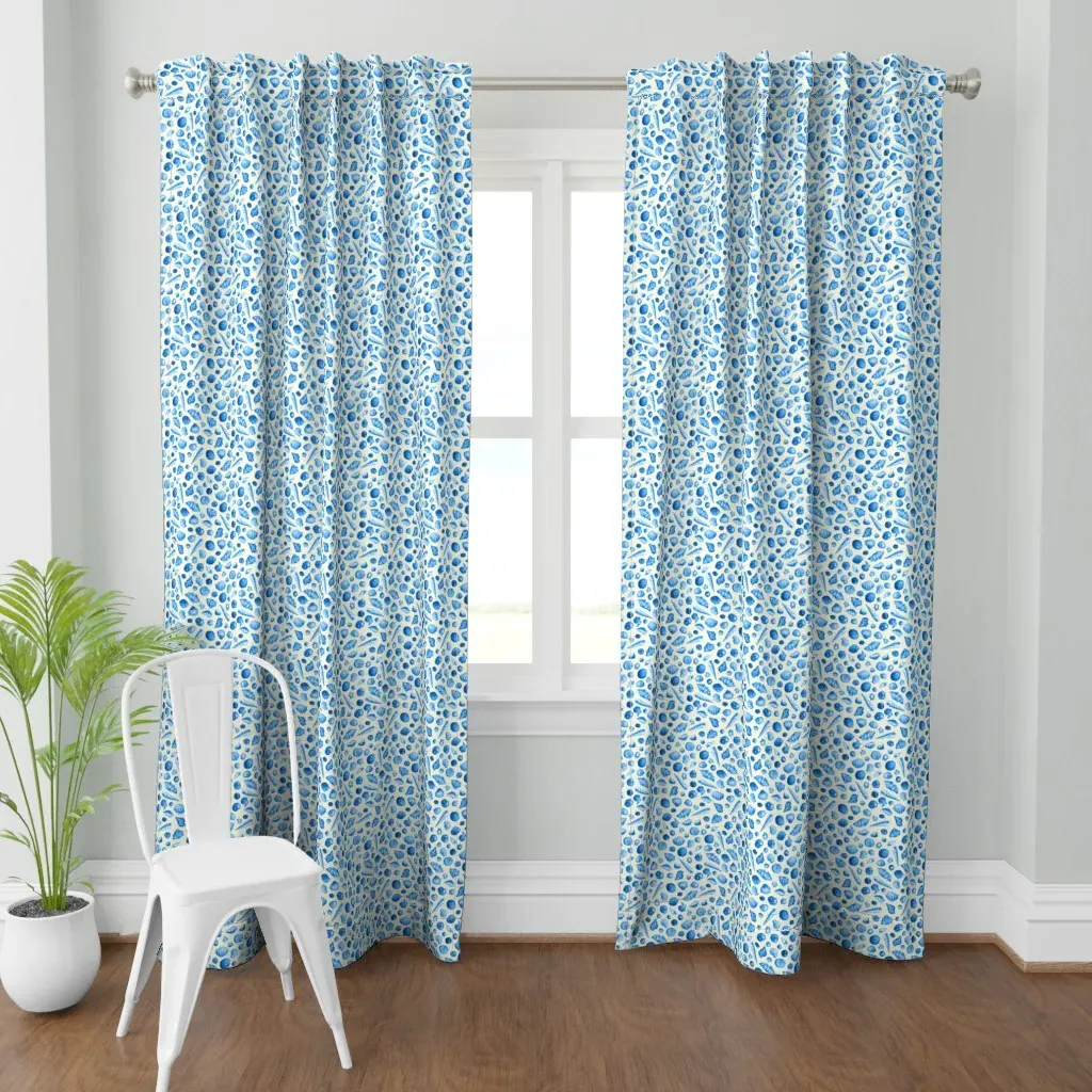 Blue Shell Dreaming Curtain Panel - Blue product