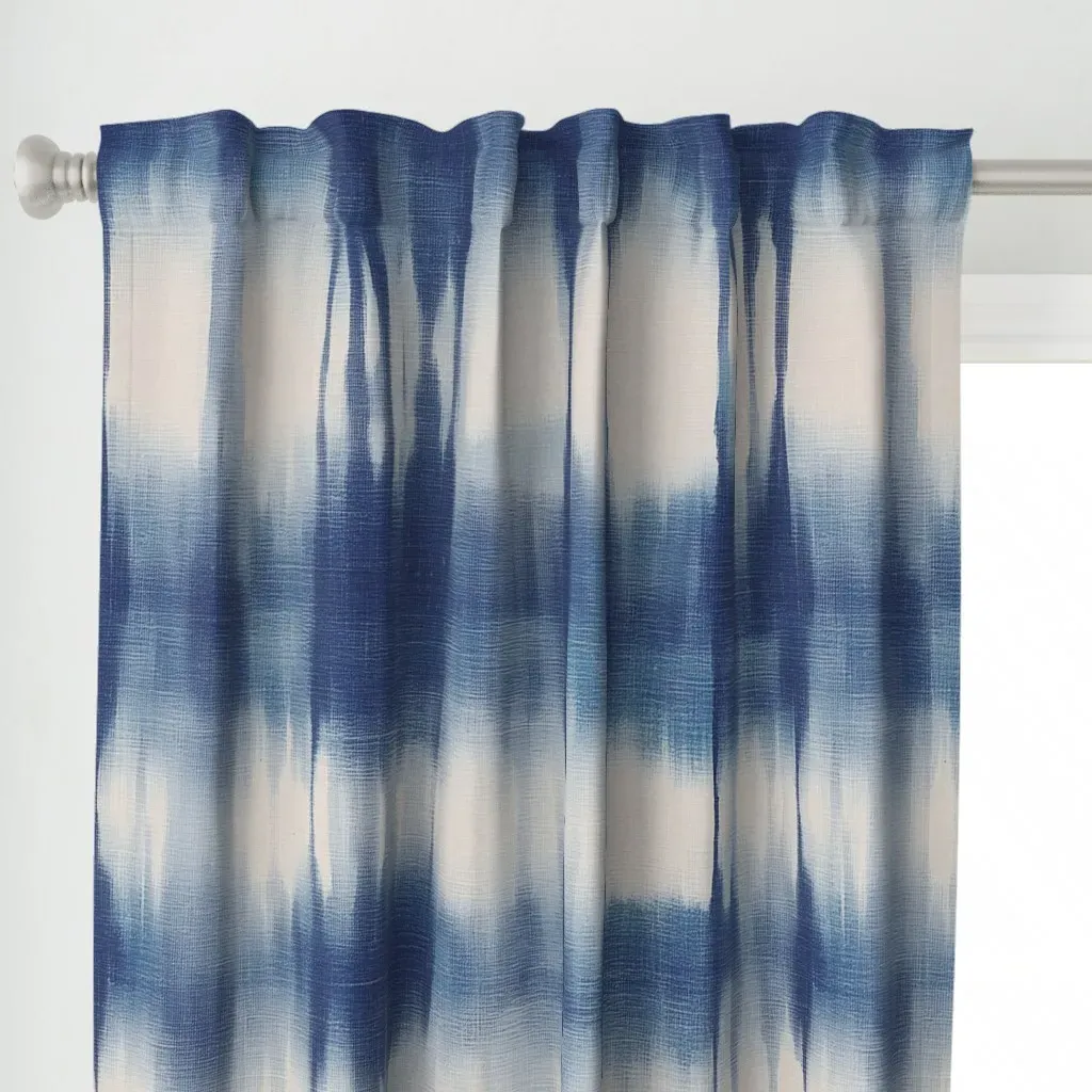 Blue Shibori Tie-Dye Curtain Panel - Indigo alternate view