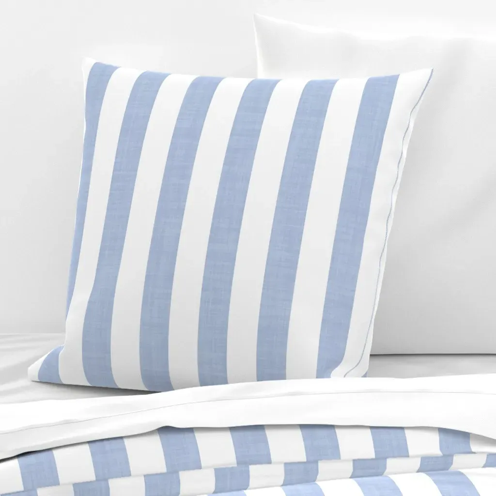 Blue & White Awning Stripe Euro Pillow Sham - Blue product