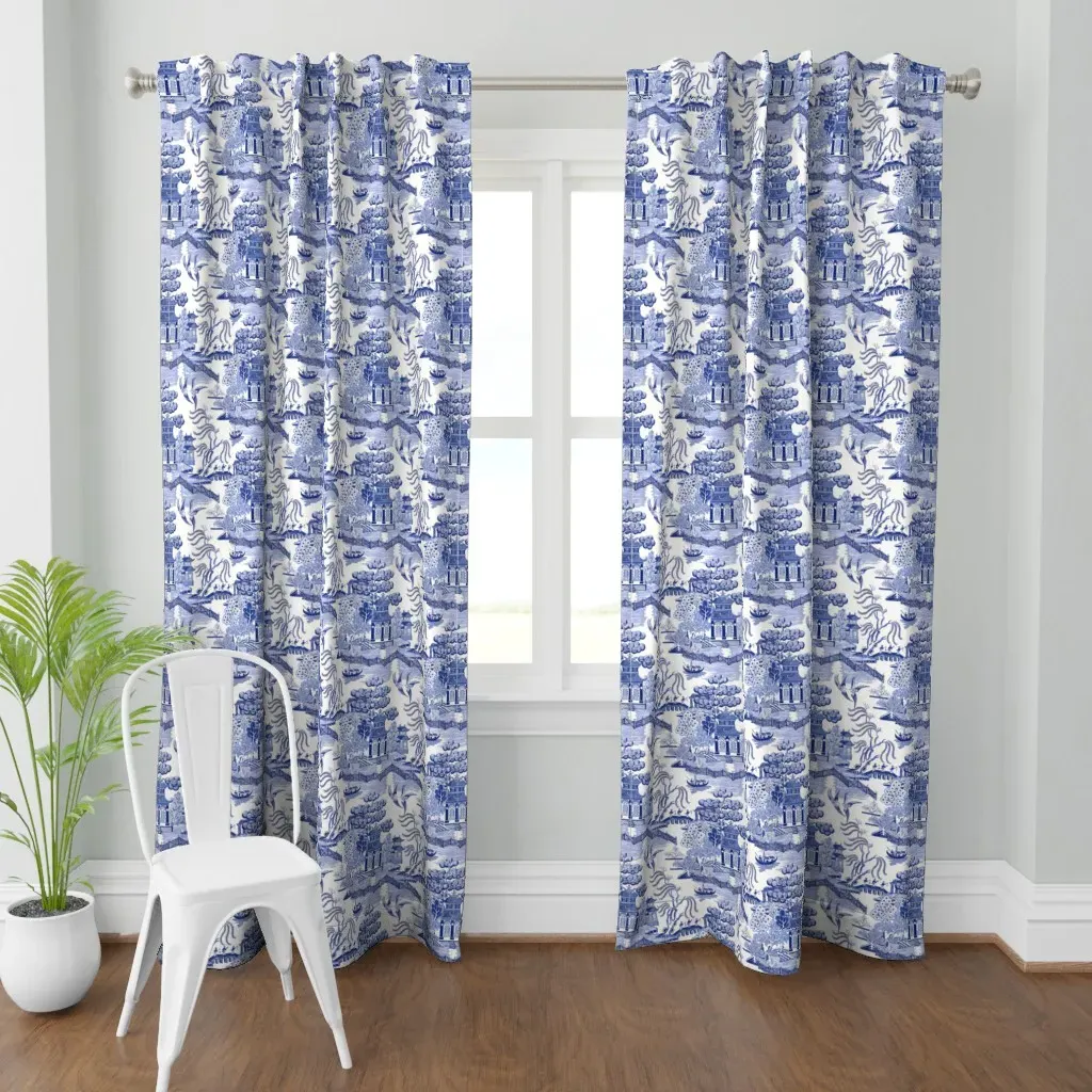 Blue Willow Curtain Panel - Blue product