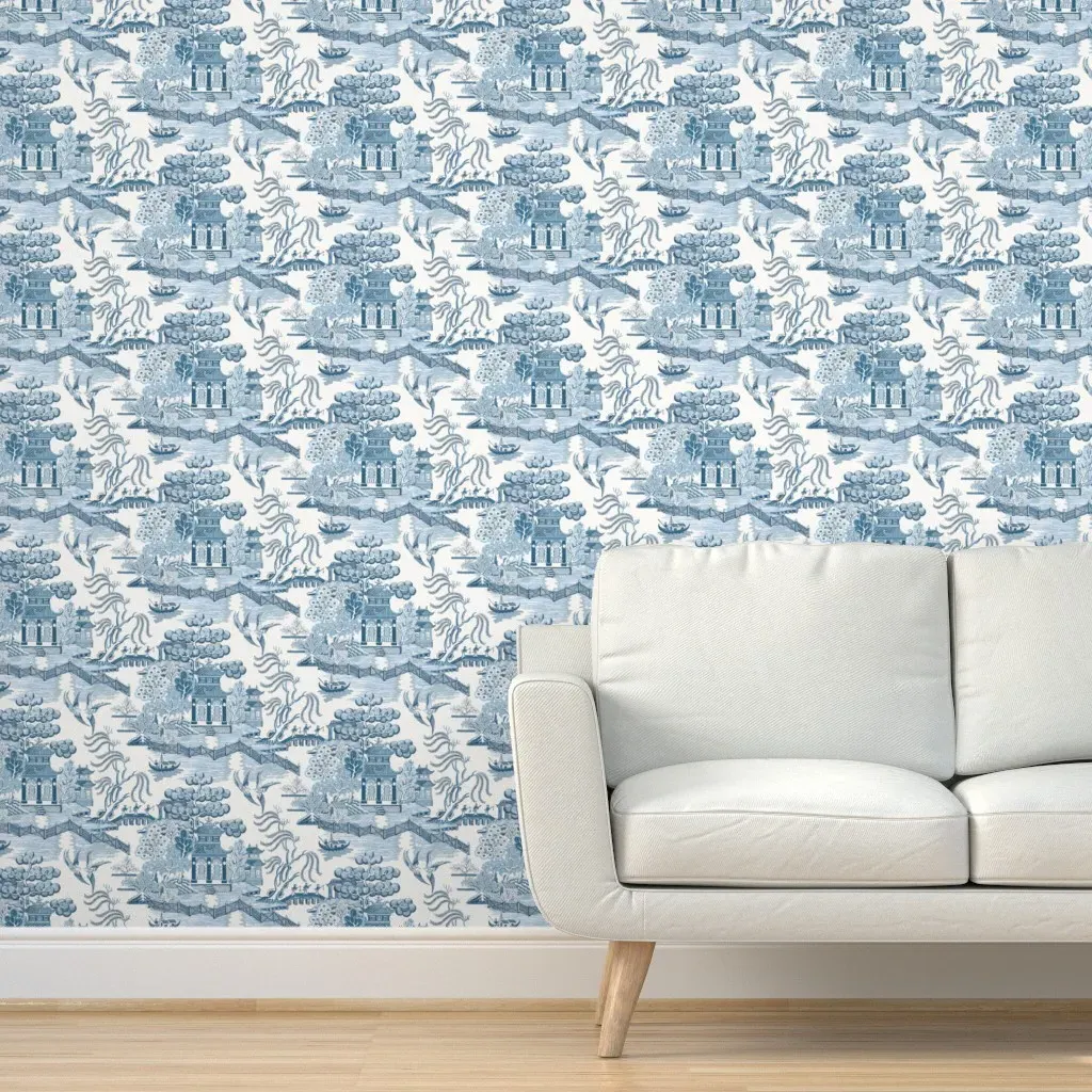 Blue Willow Peel and Stick Wallpaper Removable - Aqua product