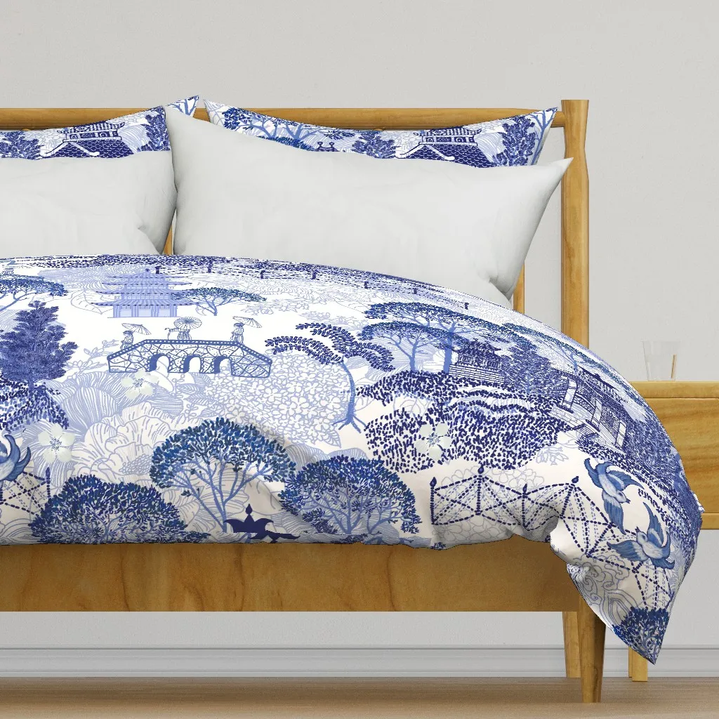 Blue Willow Revival Large Duvet Cover - Blue product