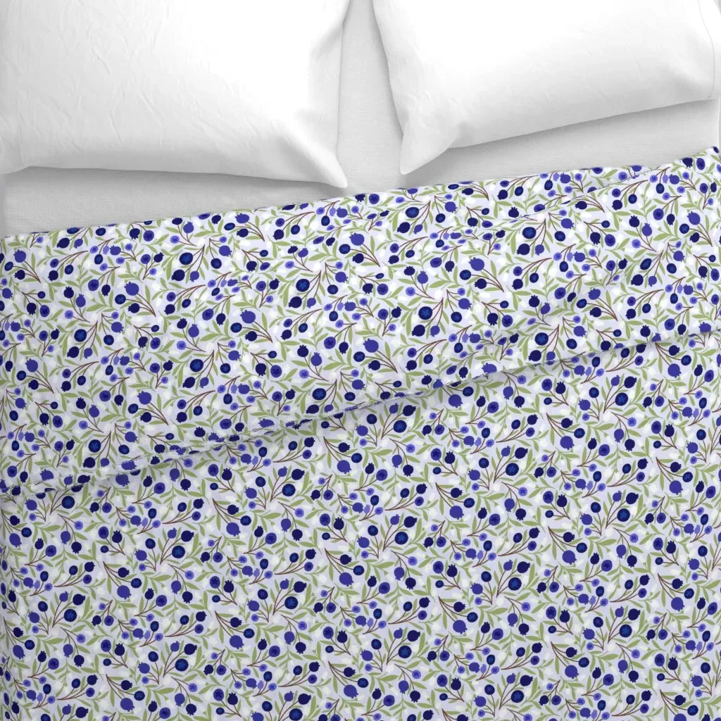 Blueberry Harvest Botanical Duvet Cover - Blue alternate view