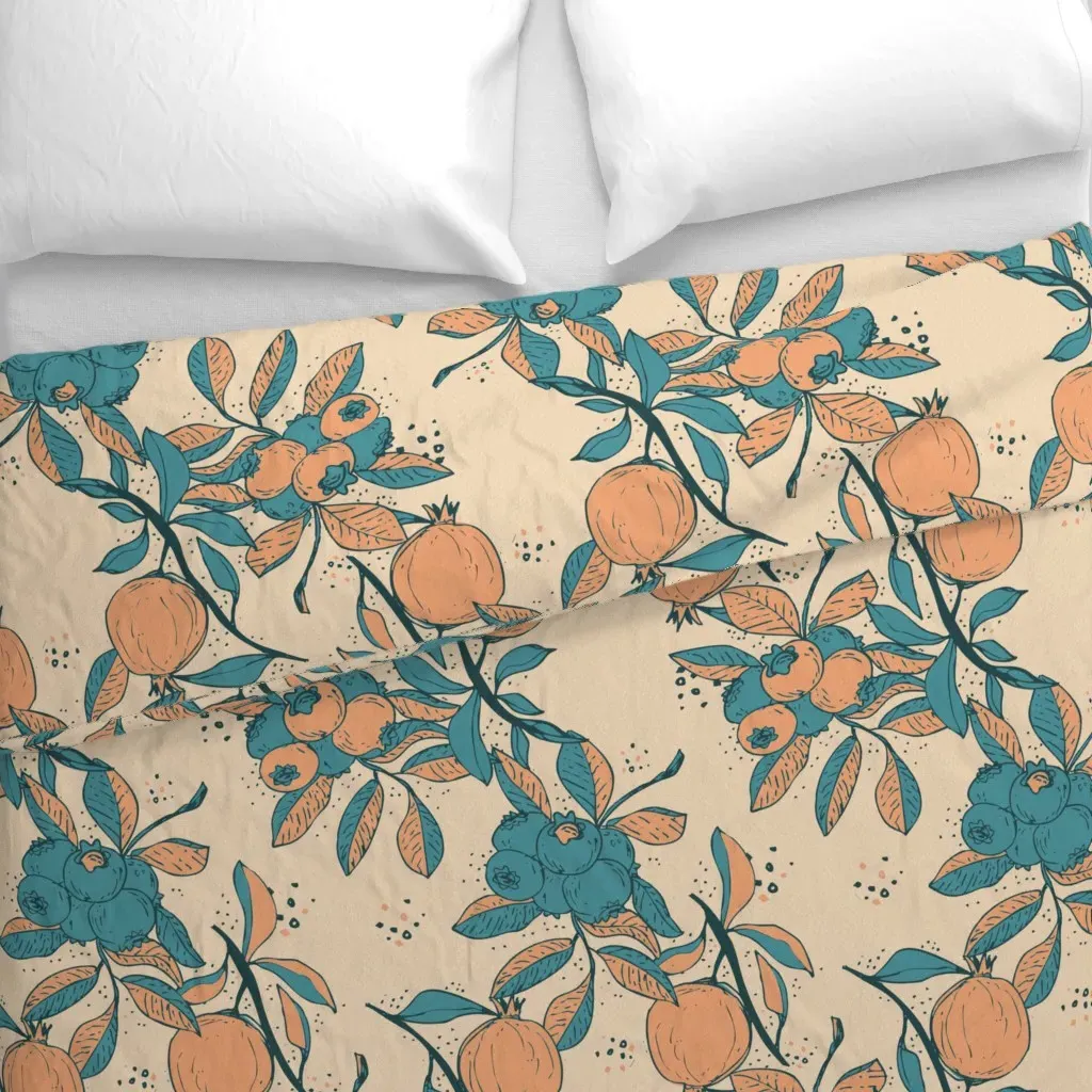Blueberry Pomegranate Duvet Cover - Teal alternate view