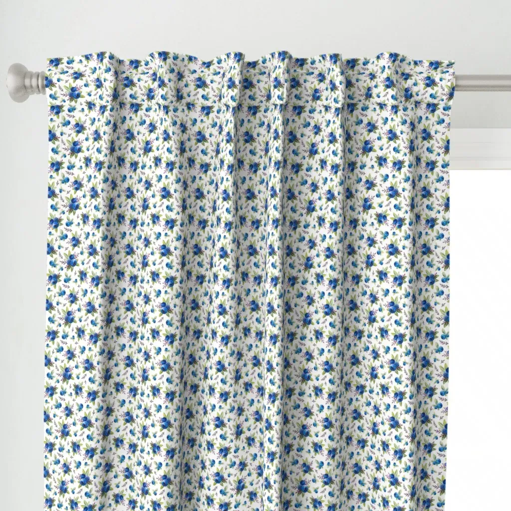 Blueberry Seamless Curtain Panel - Blue alternate view