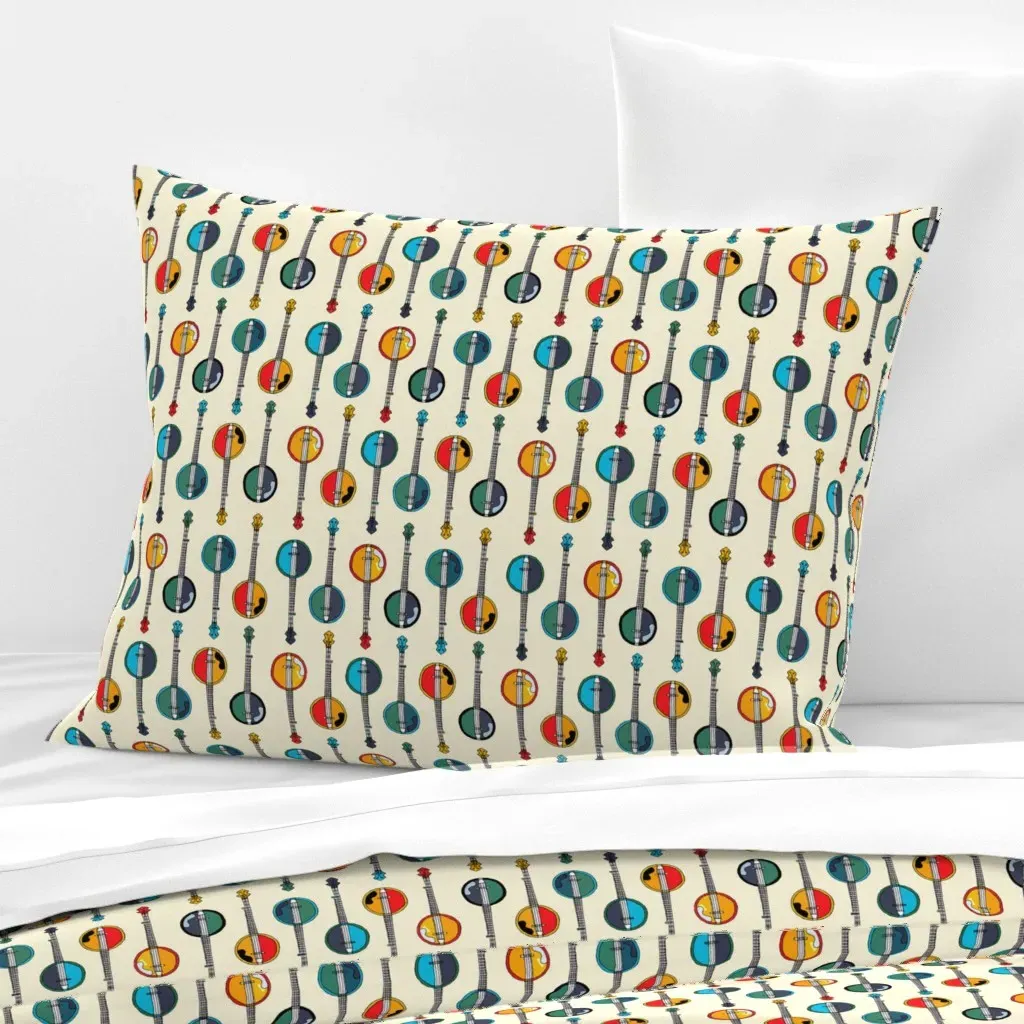 Bluegrass Hand-Drawn Standard Knife Edge Cushion - Beige, Cotton product