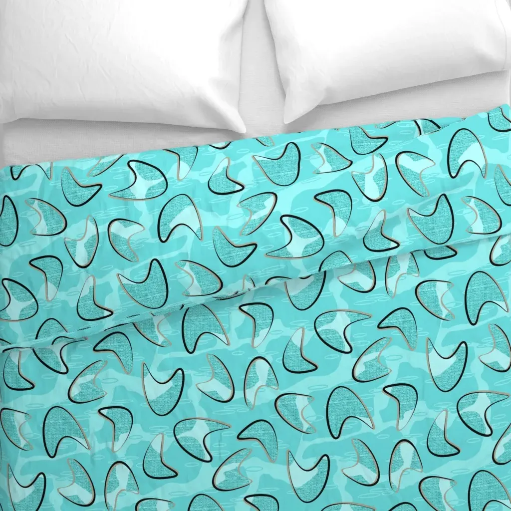 Bluemerang Atomic Duvet Cover - Teal alternate view