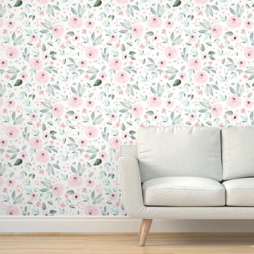 Blush Blooms Free Falling Peel and Stick Wallpaper - Pink product