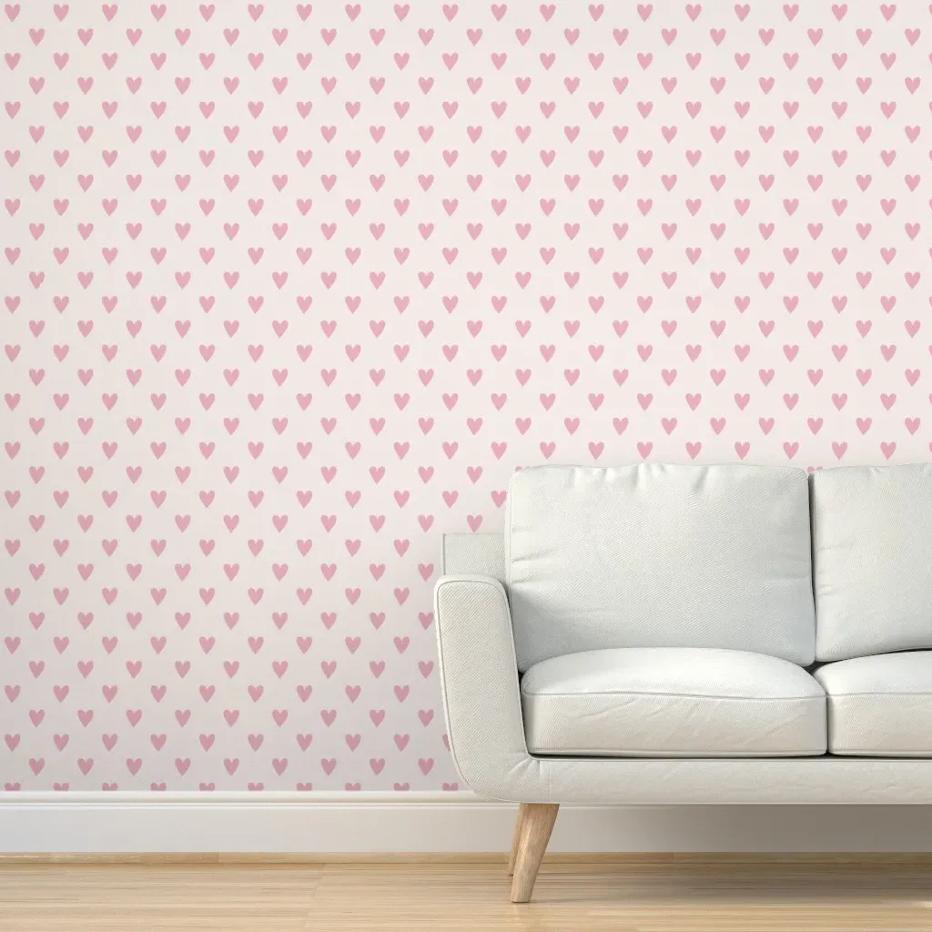 Blush Heart Peel and Stick Wallpaper - Pink, Cream product