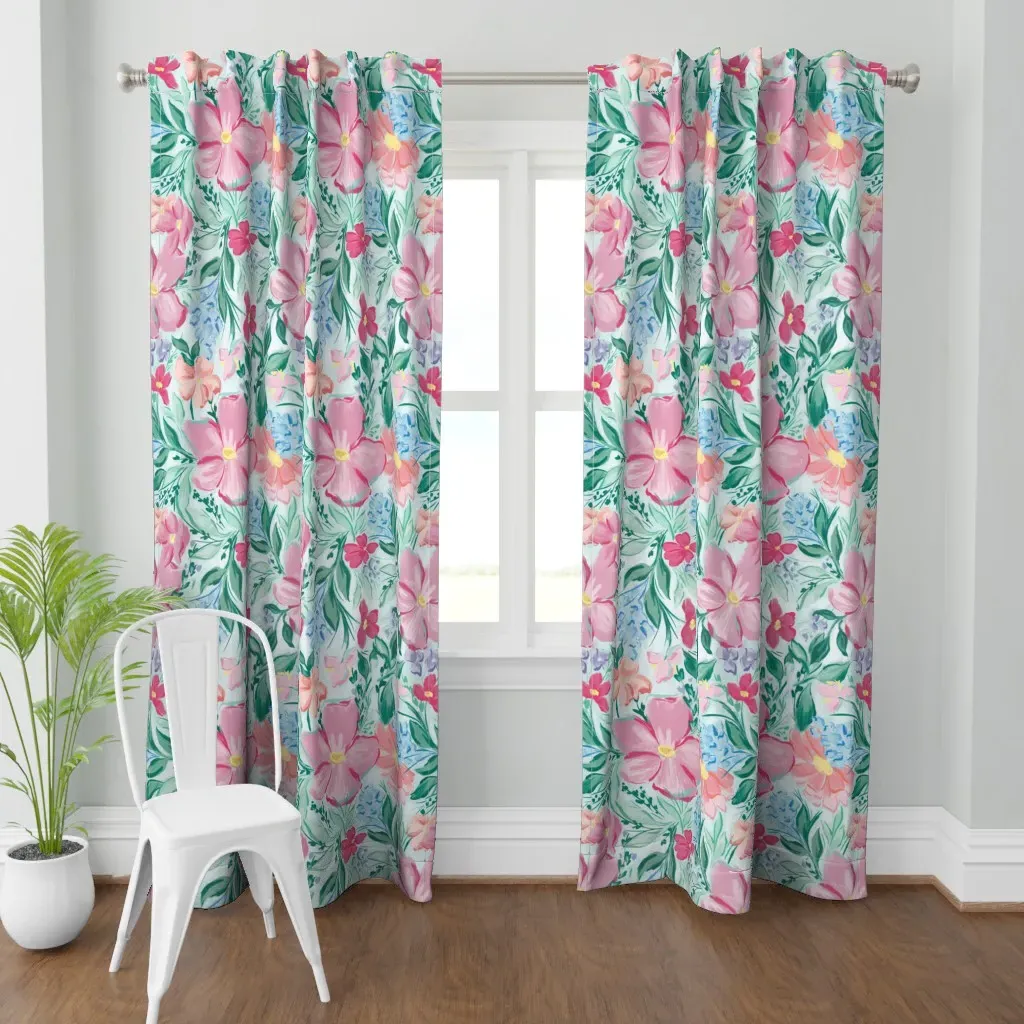 Blush Magnolia Floral Curtain Panel - Pink product
